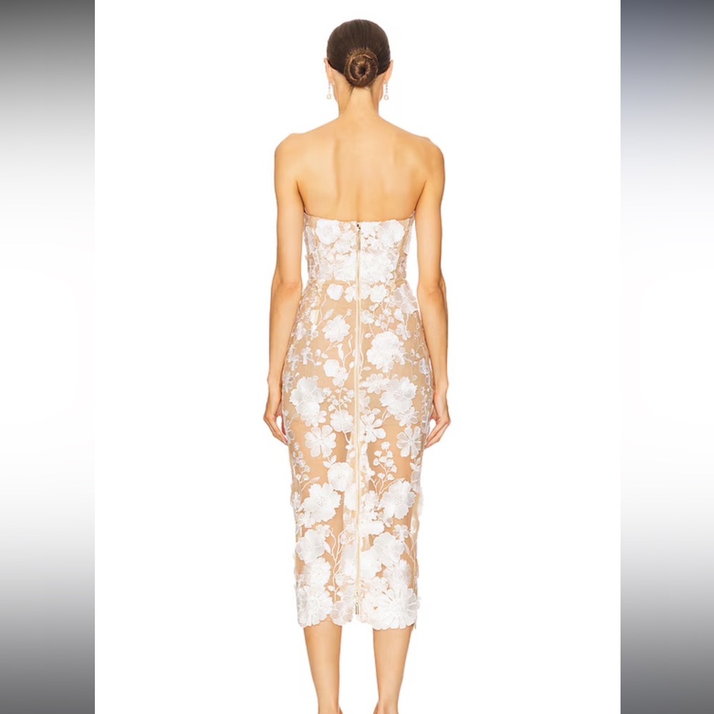 Bronx and Banco Strapless White Floral jasmine Dress in XS - Picture 3 of 6